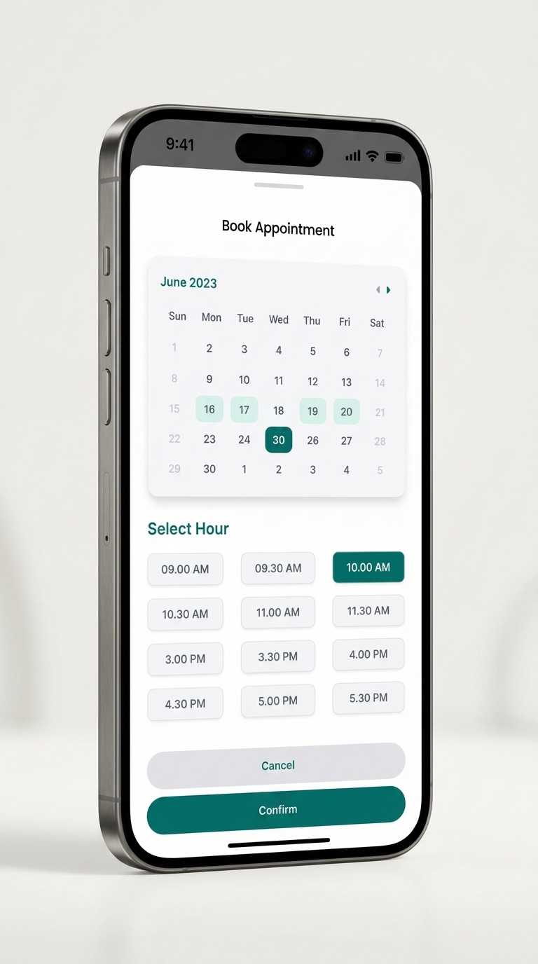 Prise de rendez-vous dans le calendrier